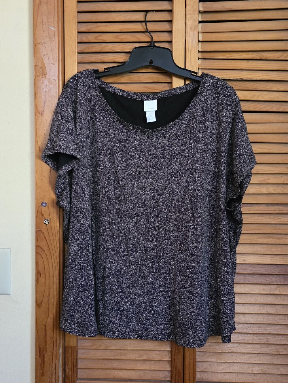 EUC H&M Black and White Polka Dot Blouse Size XXL